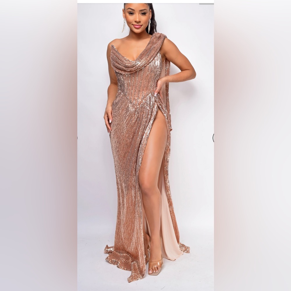 Brand New Gold Sequin Dress Never worn. All tags still on dress.